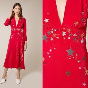 RIXO Margo embellished embroidered midi dress